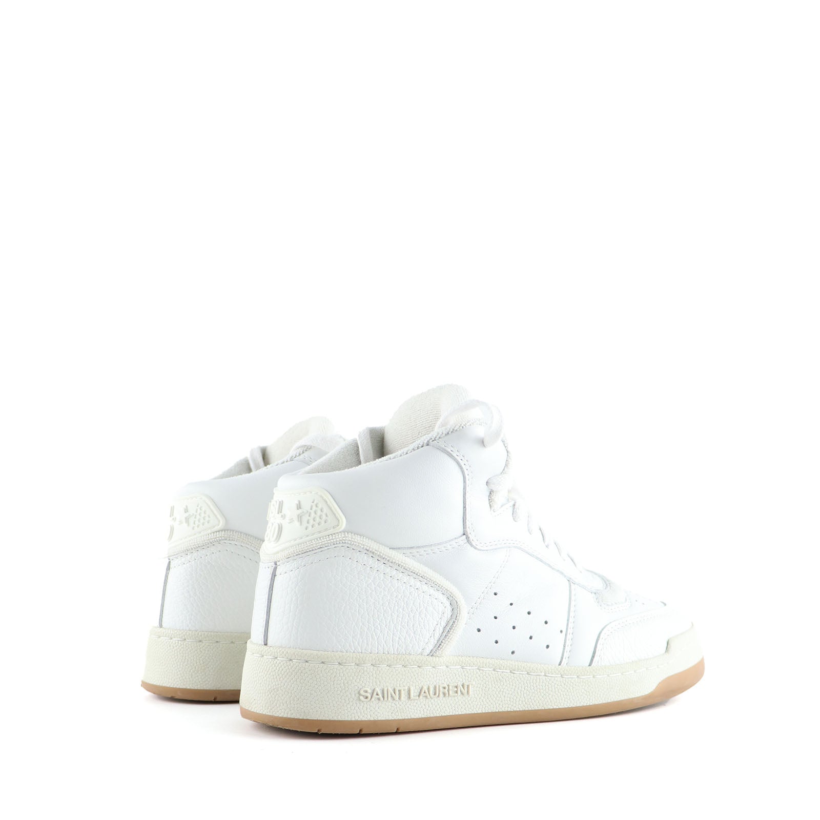 SAINT LAURENT - Jeff high-top sneakers in white leather (T36.5)
