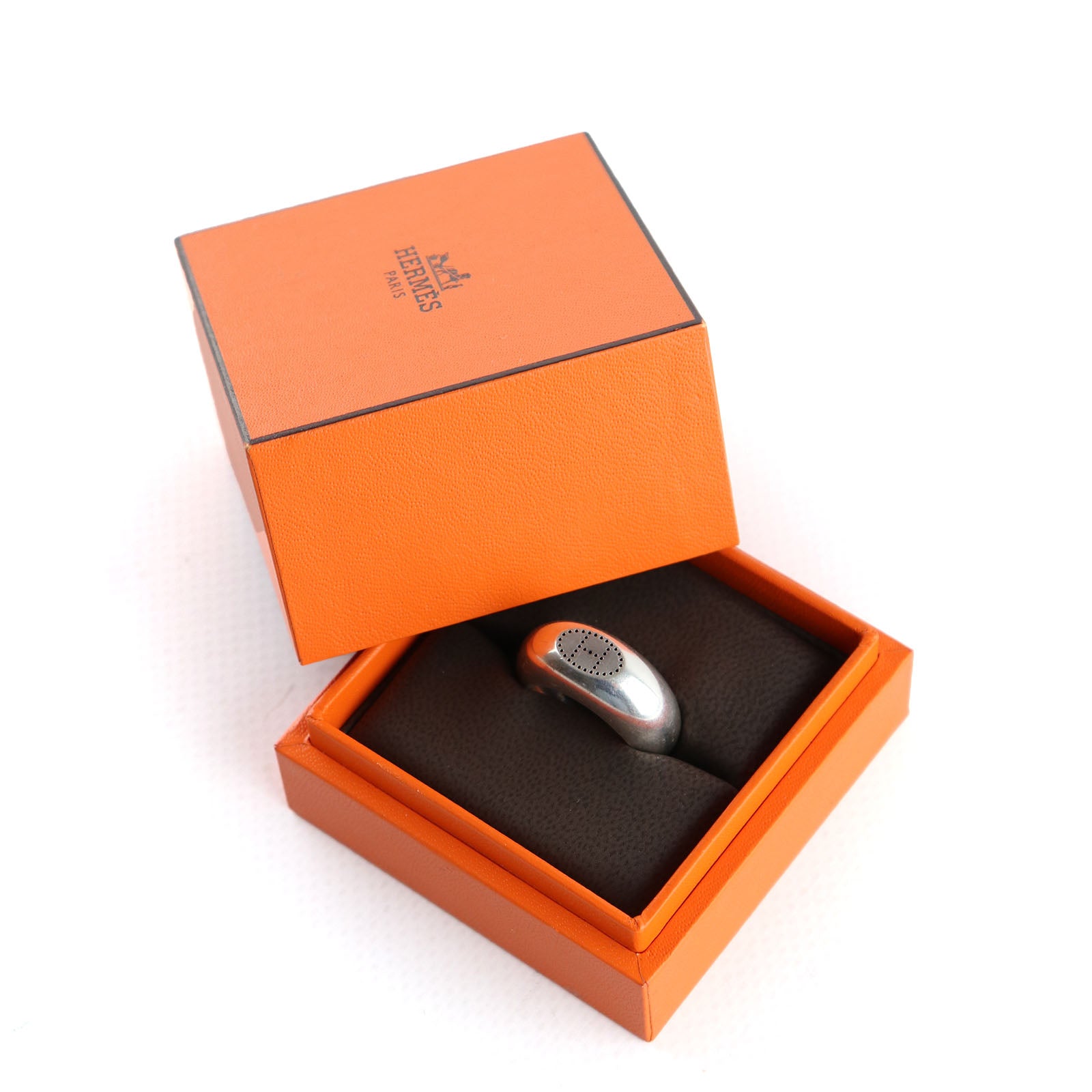 HERMÈS - Bague Evelyne en argent (T54)
