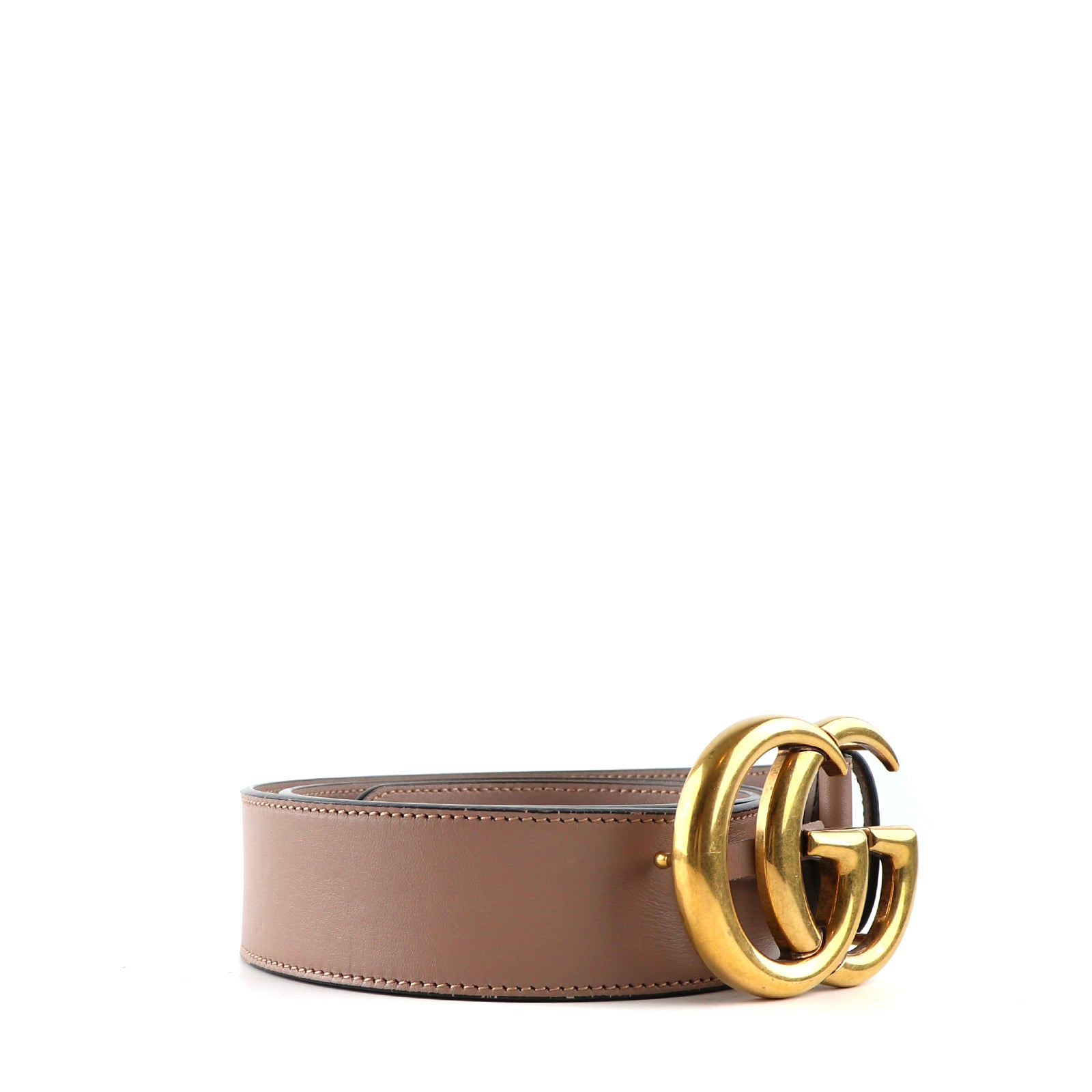 GUCCI - Ceinture GG Buckle Marmont en cuir lisse rose (T80)