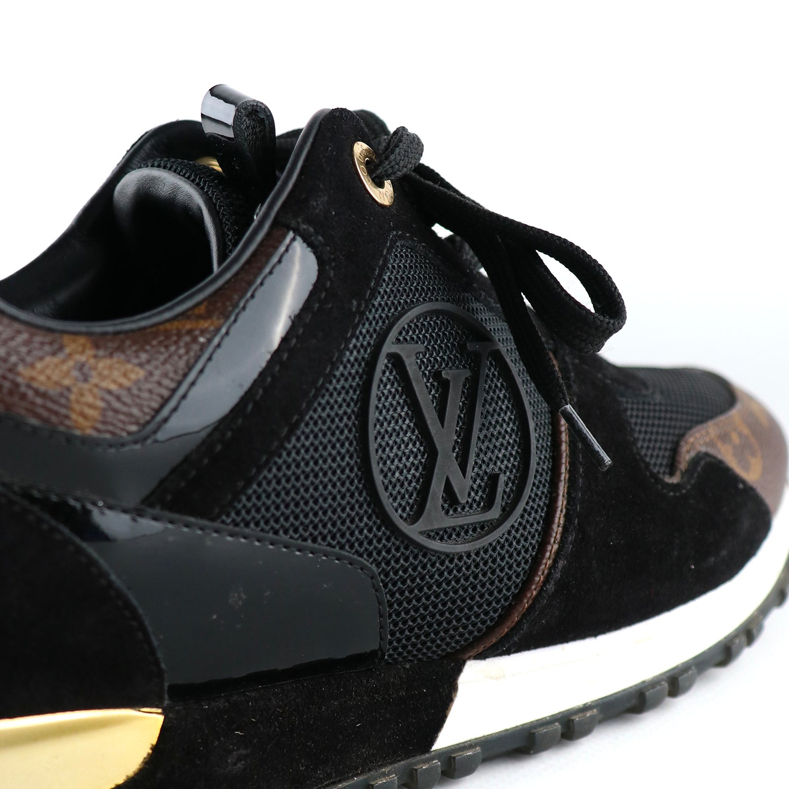 LOUIS VUITTON - Sneakers Run Away en cuir et toile monogramme (T37)