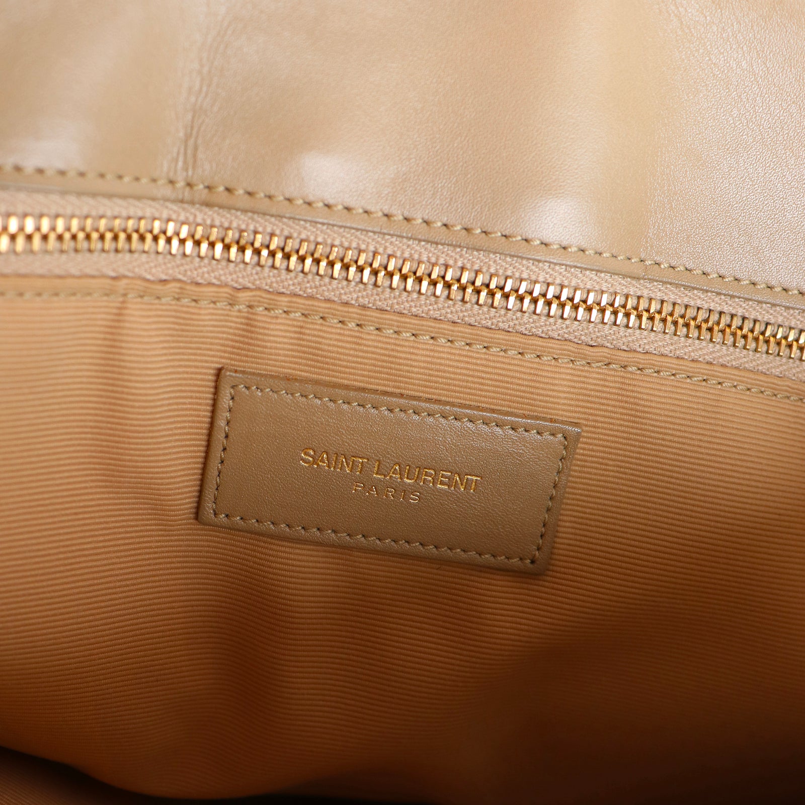 SAINT LAURENT - Sac cabas Shopping Monogramme en cuir lisse beige