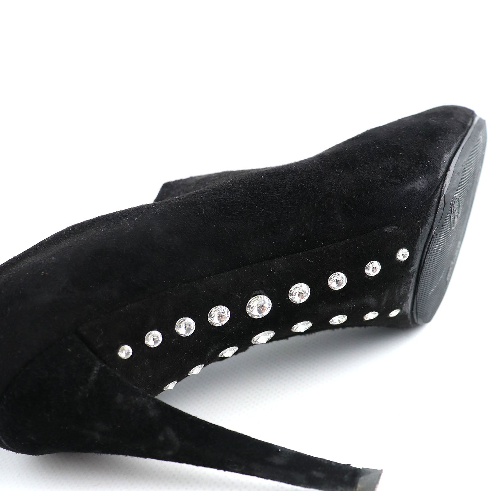 MIU MIU - Bottines à talon en suede noir (T37)