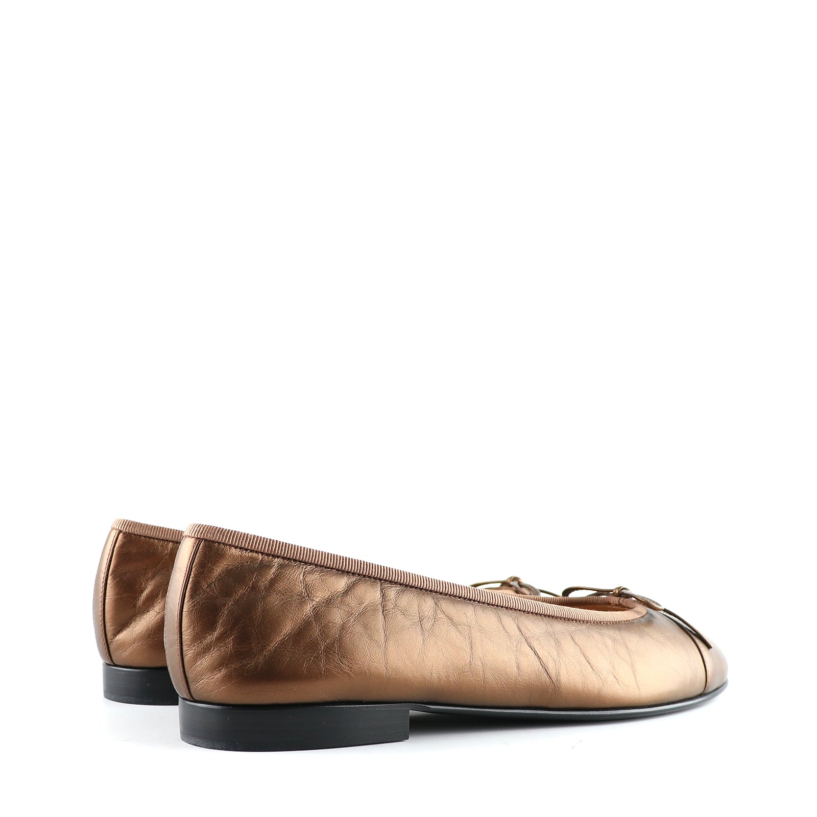 CHANEL - Bronze leather ballerinas (T39)