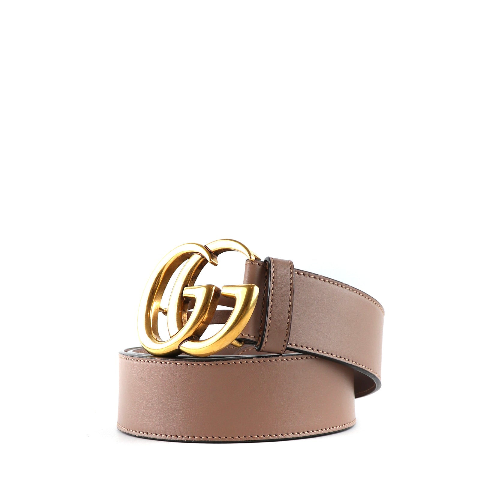GUCCI - Ceinture GG Buckle Marmont en cuir lisse rose (T80)