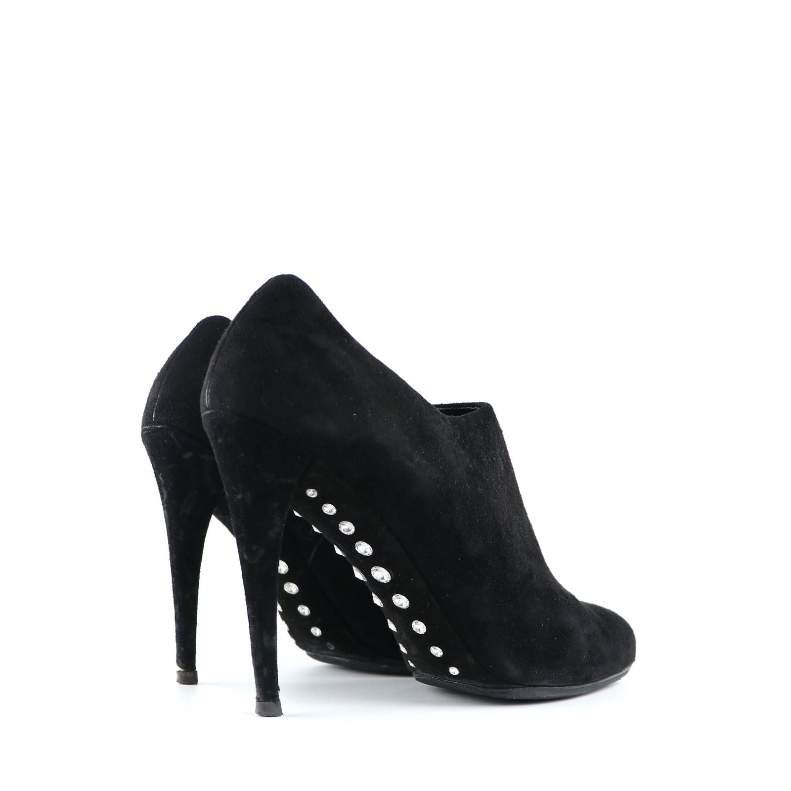 MIU MIU - Bottines à talon en suede noir (T37)