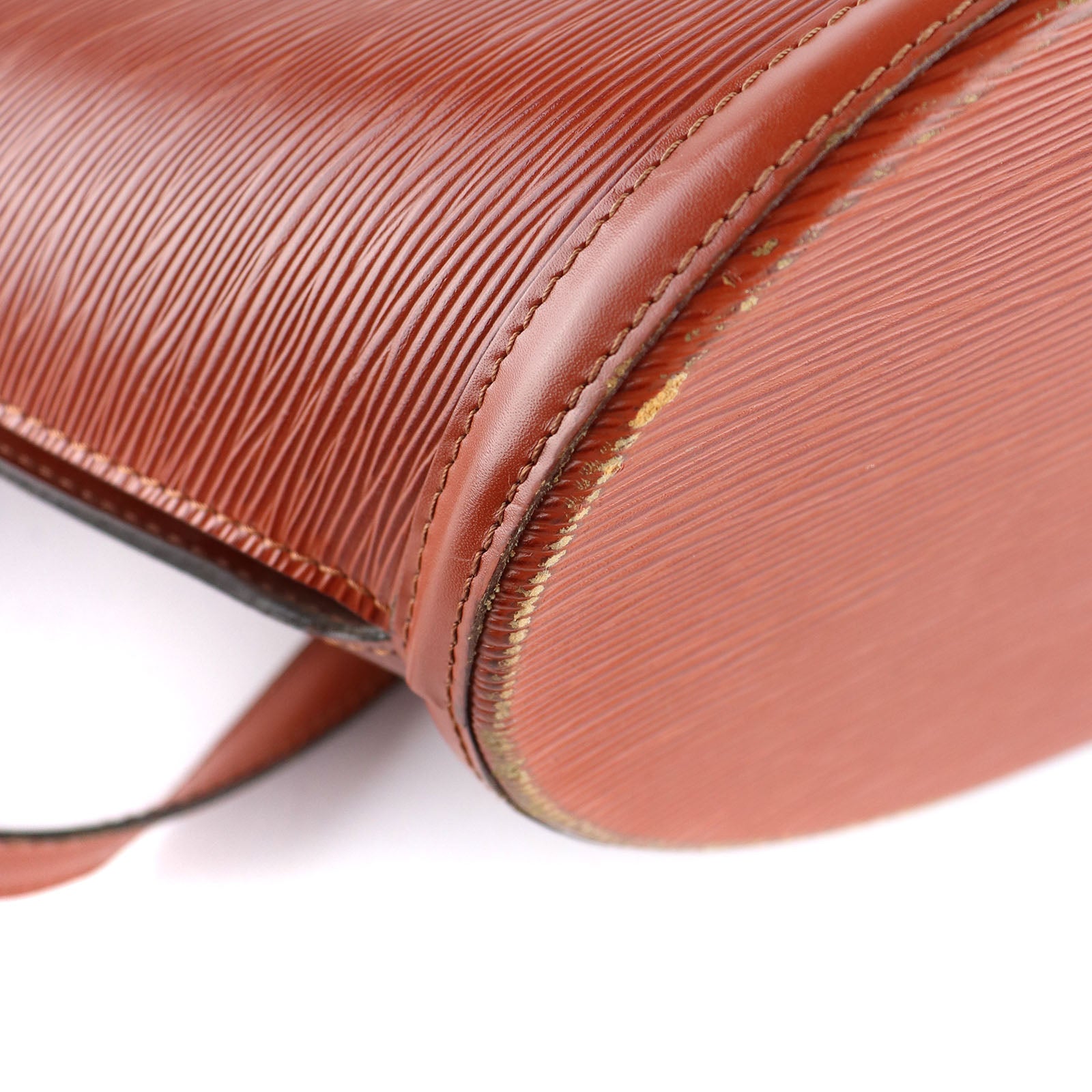 LOUIS VUITTON - Sac à main Saint Jacques moyen en cuir épi marron vintage