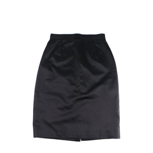 CHANEL - Black silk skirt (T34)