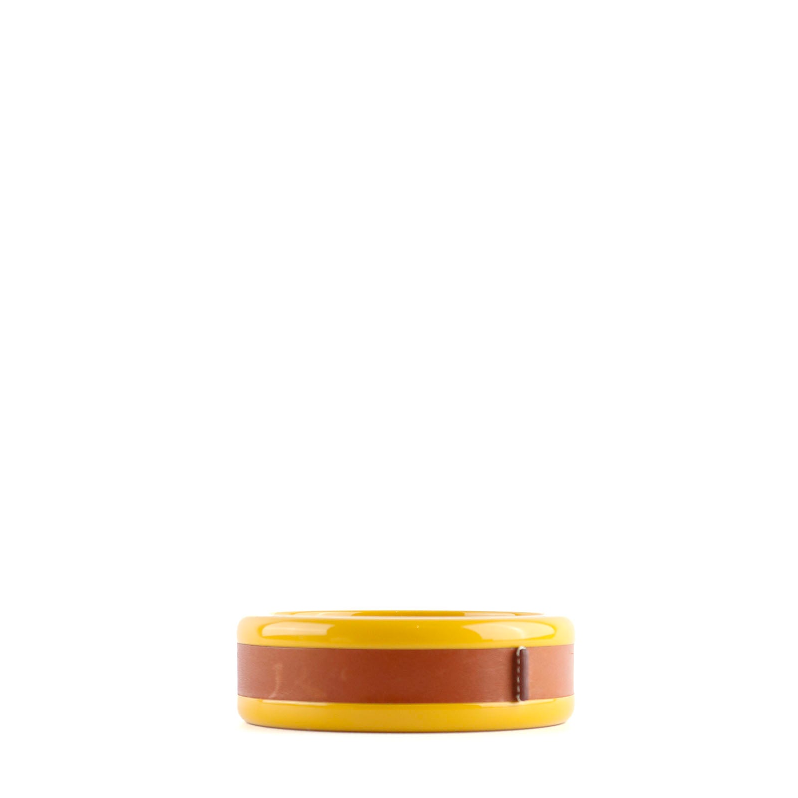 HERMÈS - Bracelet en cuir et bois laqué