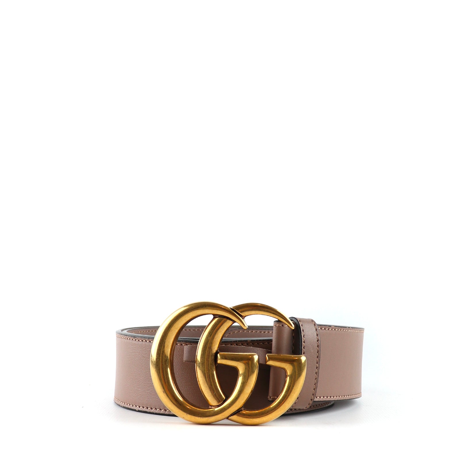 GUCCI - Ceinture GG Buckle Marmont en cuir lisse rose (T80)