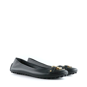 LOUIS VUITTON - Black leather ballerinas (T36.5)