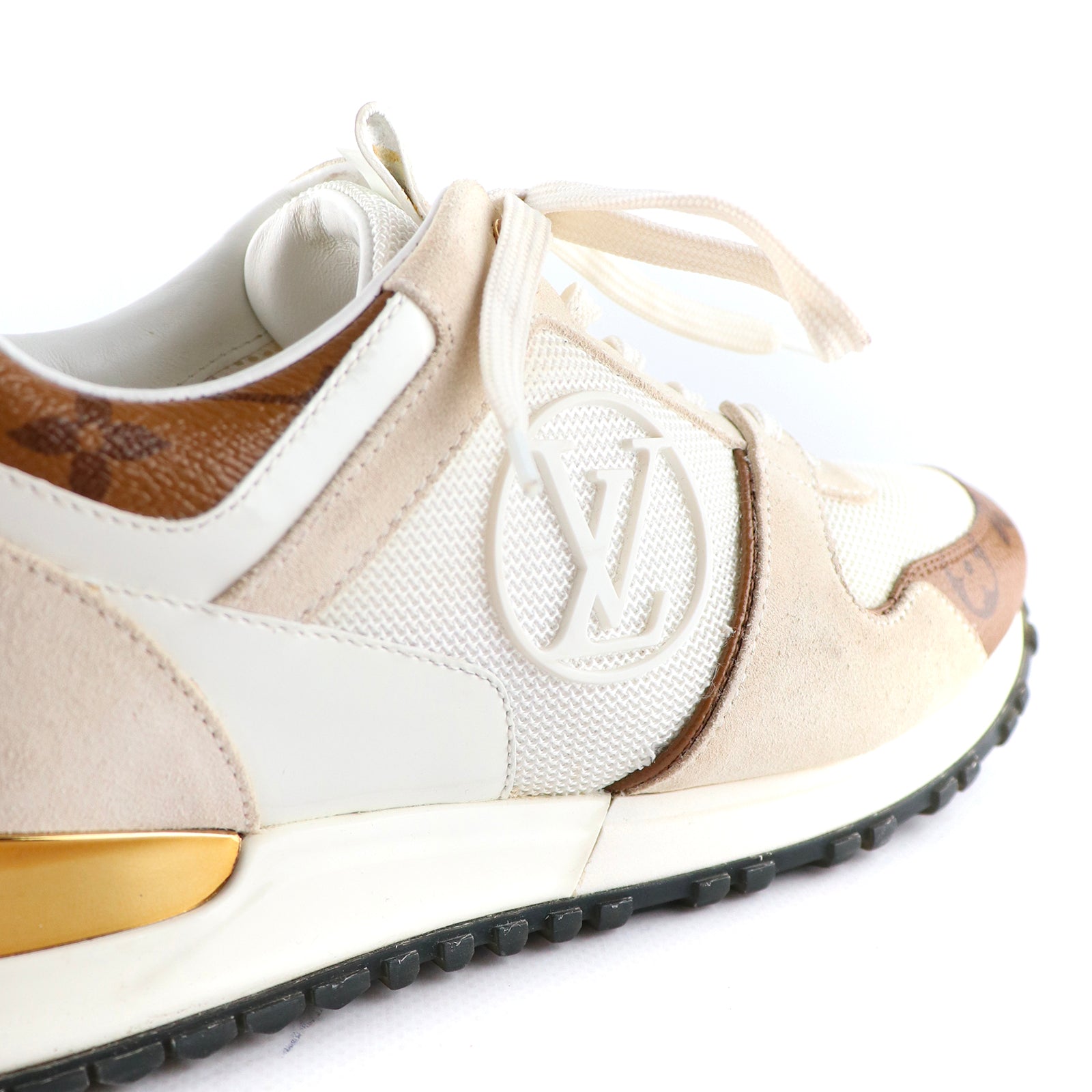LOUIS VUITTON - Sneakers Run Away en cuir et toile monogramme (T37)