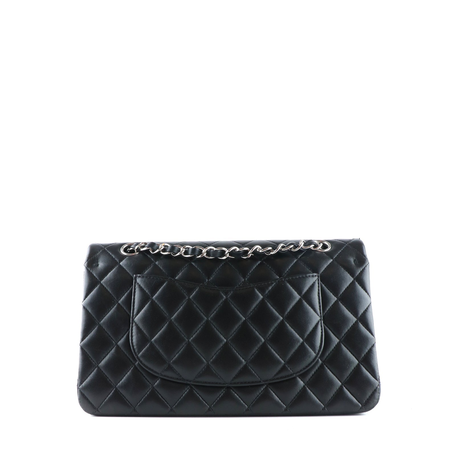 CHANEL - Sac à main Timeless 25 double flap en cuir matelassé noir