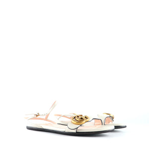 GUCCI - Marmont white leather sandals (T35)