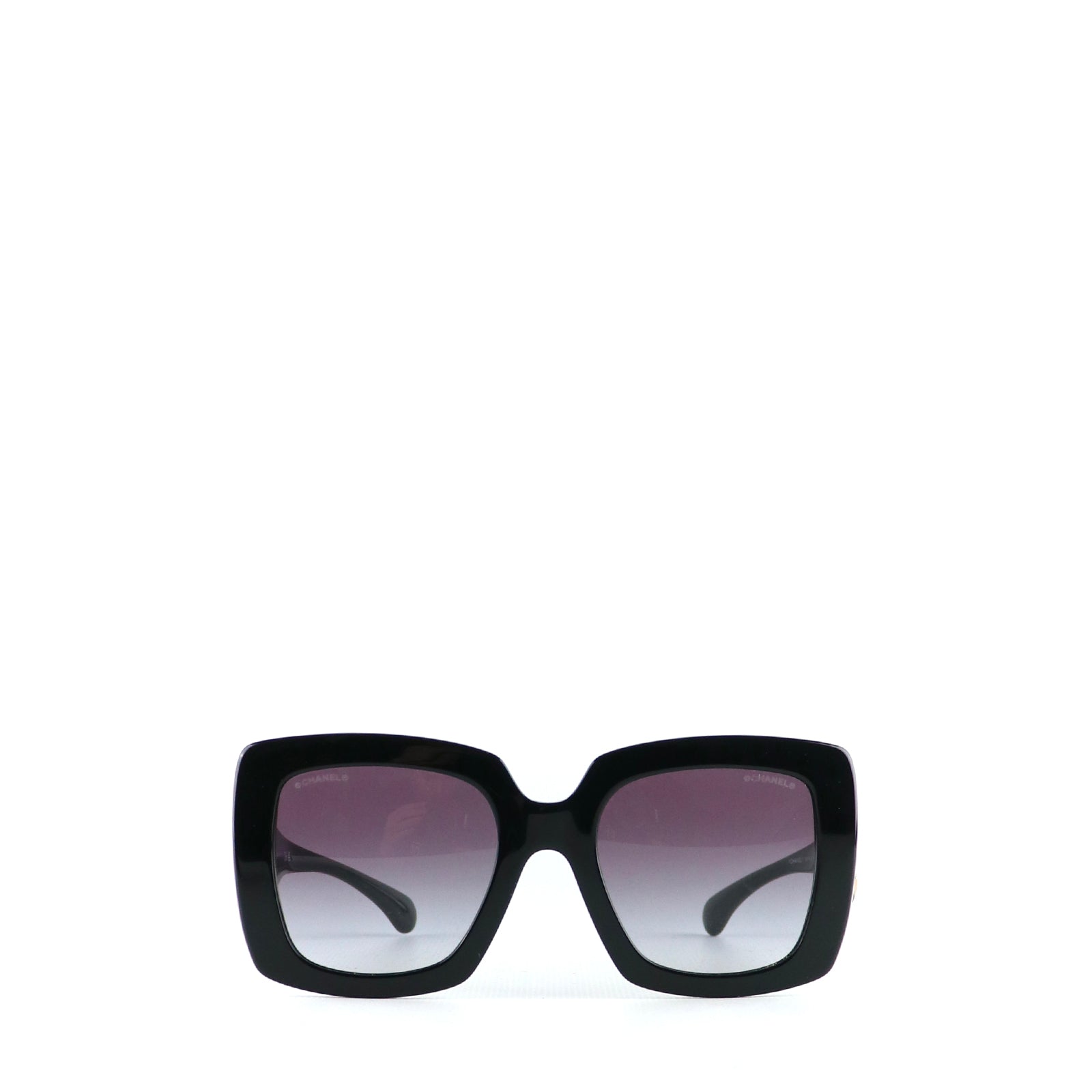 CHANEL - Lunettes de soleil CC en plastique et cuir