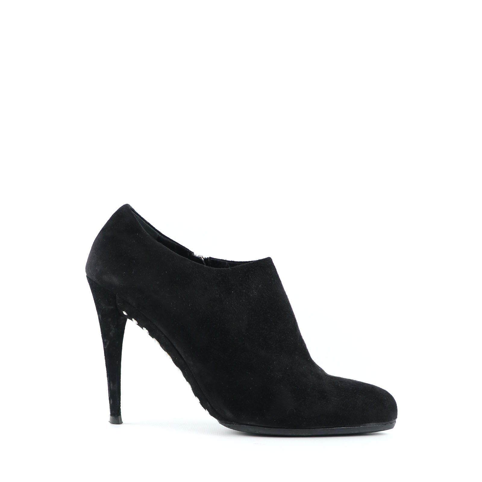 MIU MIU - Bottines à talon en suede noir (T37)
