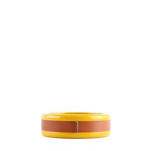 HERMÈS - Leather and lacquered wood bracelet