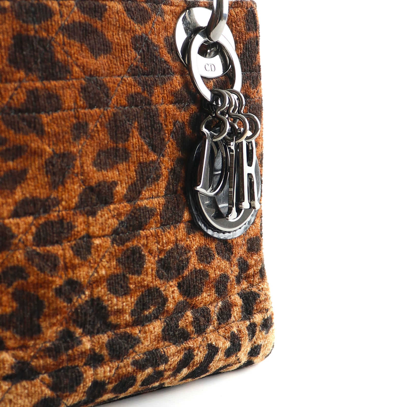 DIOR - Sac à main Lady Dior mini en toile léopard et cuir