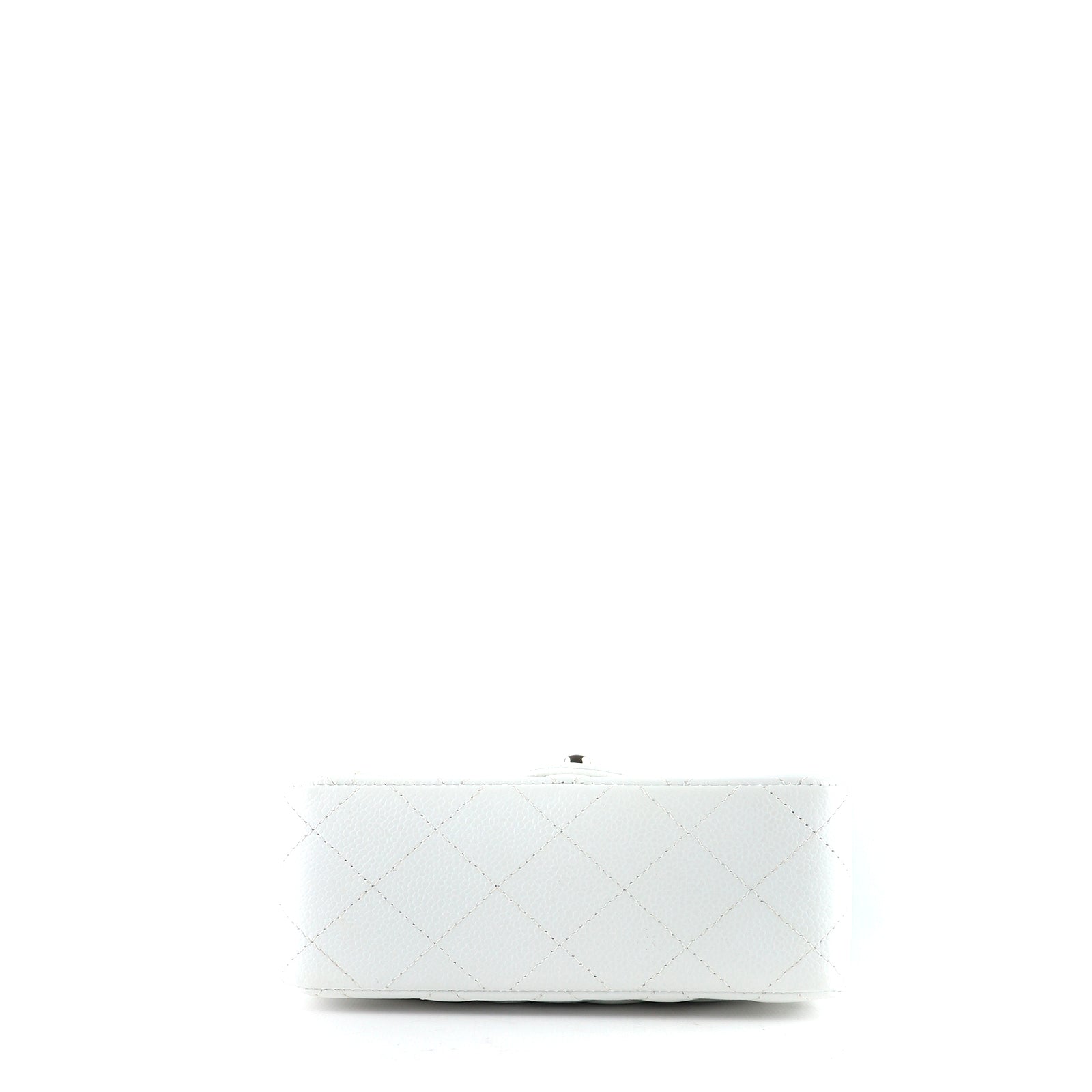 CHANEL - Timeless mini square shoulder bag in white grained leather