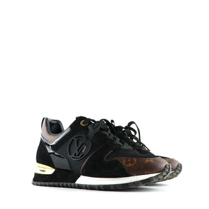 LOUIS VUITTON - Run Away sneakers in leather and monogram canvas (T37)