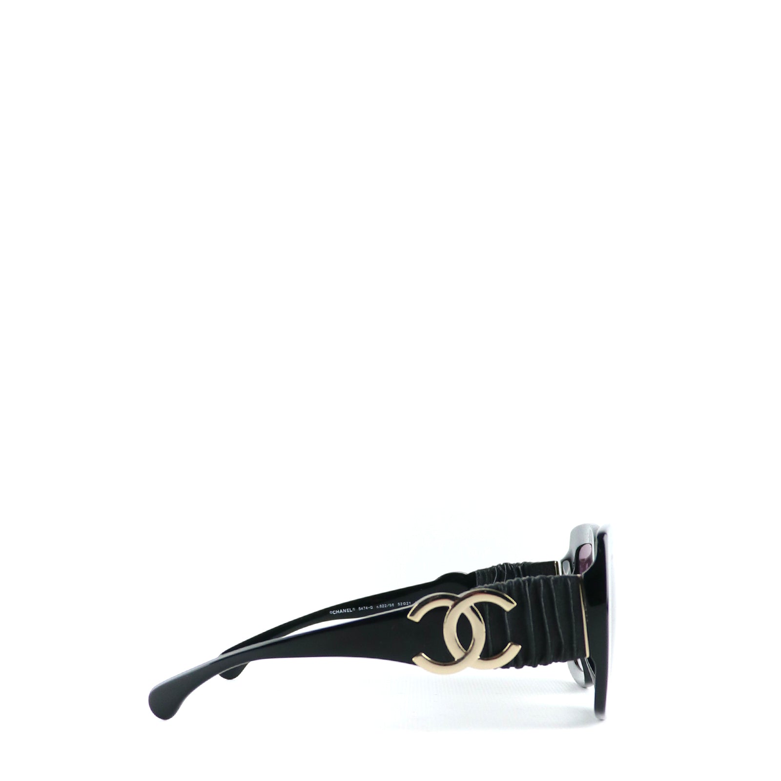 CHANEL - Lunettes de soleil CC en plastique et cuir