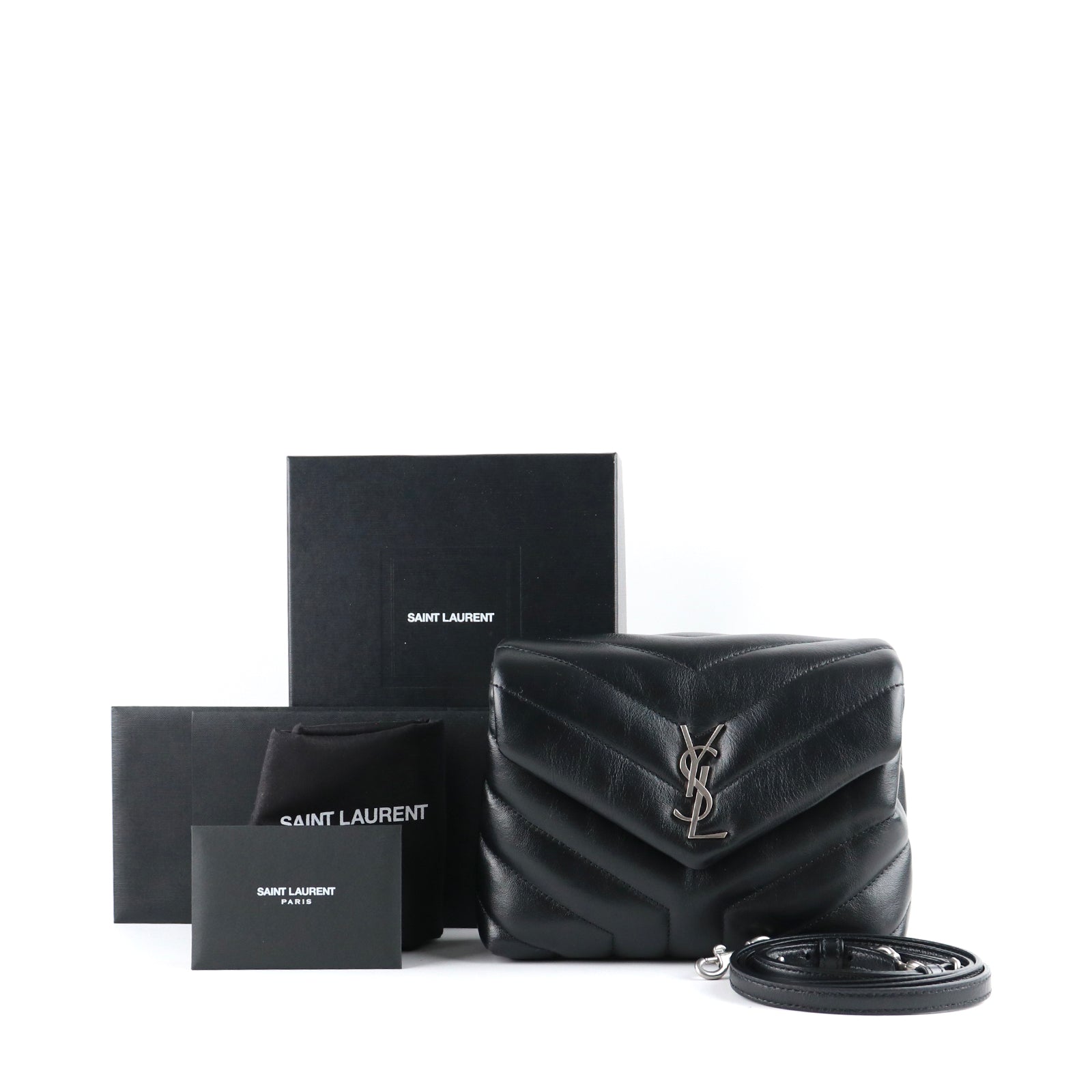 SAINT LAURENT - Loulou Toy shoulder bag in black quilted leather