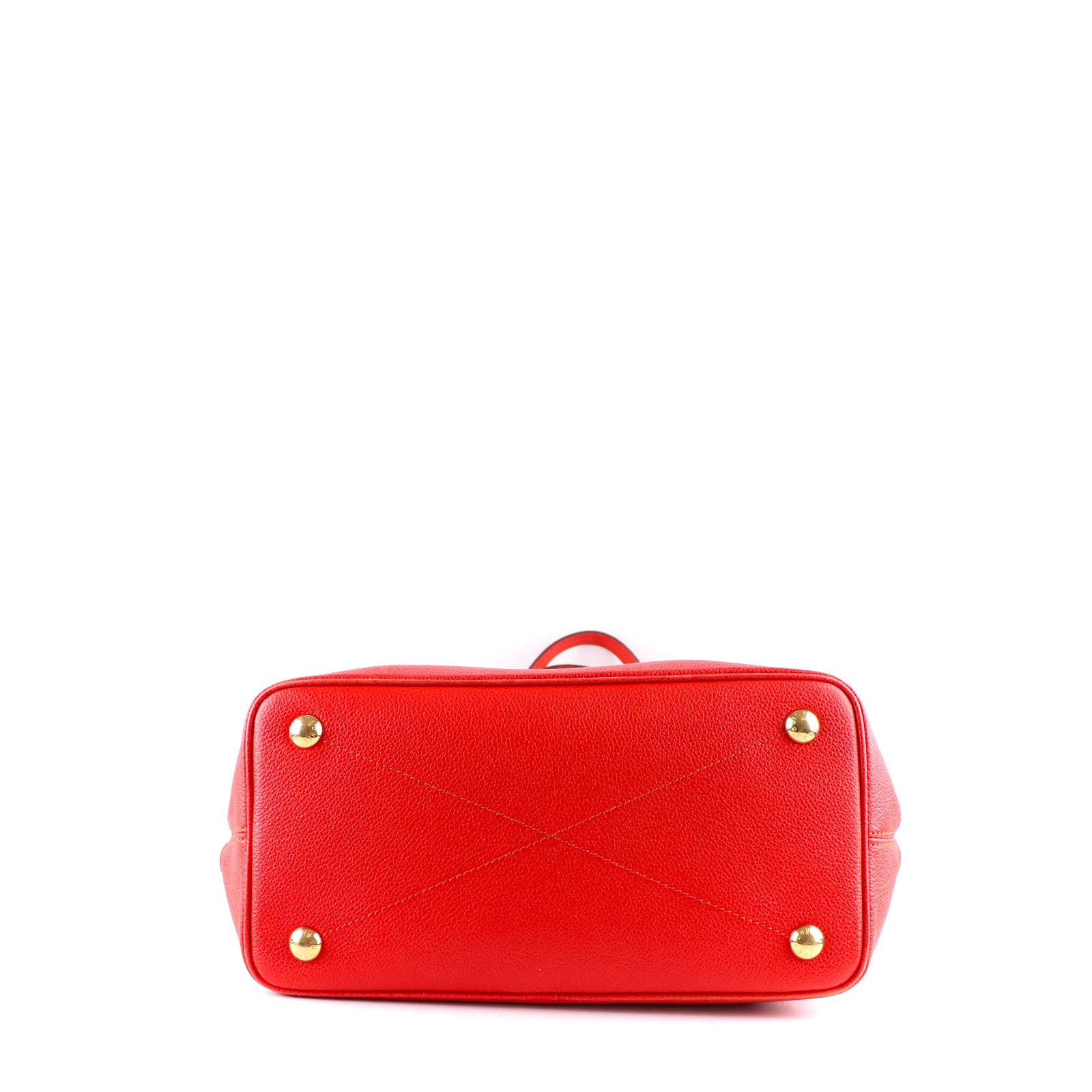 LOUIS VUITTON - Sac cabas Citadine en cuir grainé rouge embossé vintage