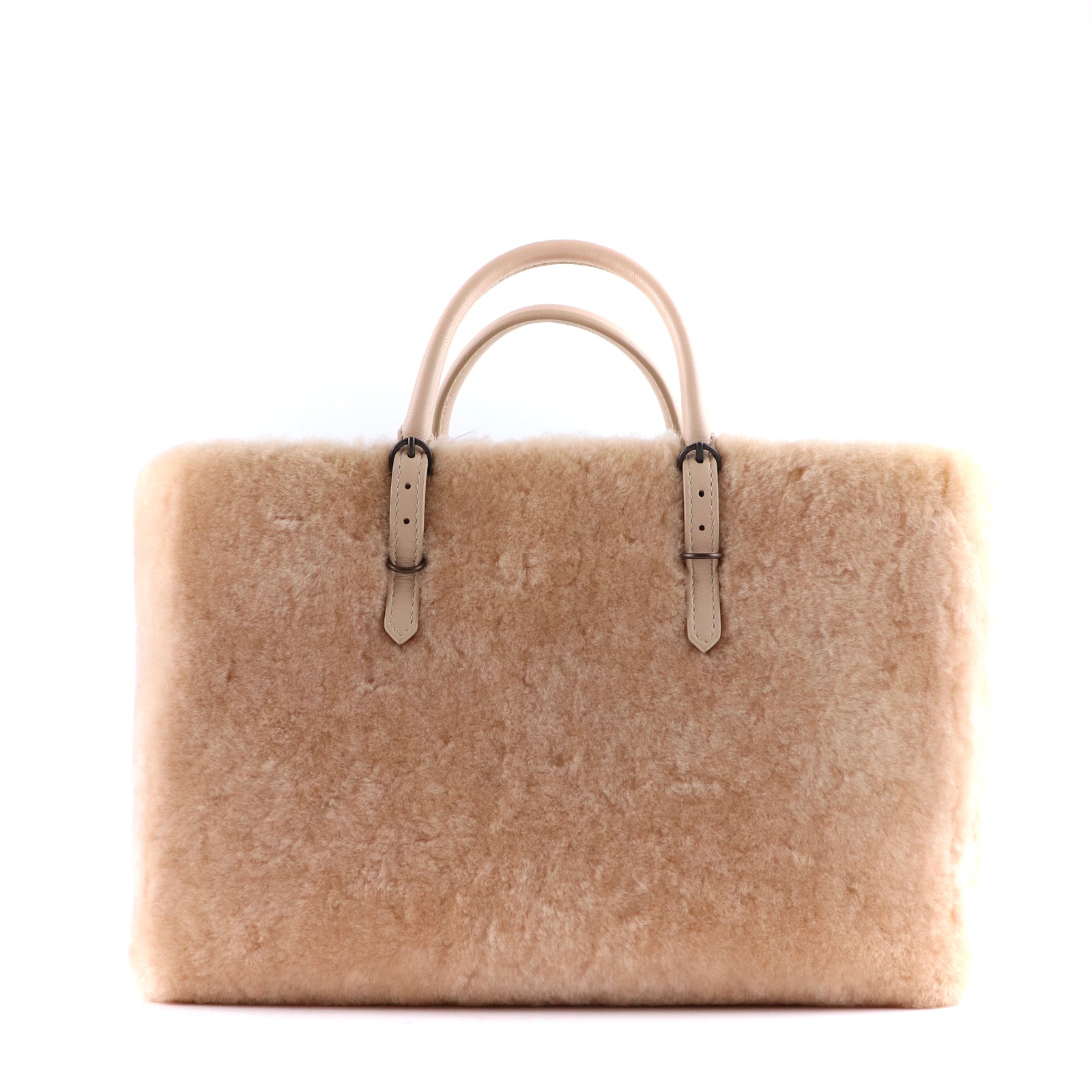 BALENCIAGA - Sac cabas avec bandoulière Papier A4 Cartable en mouton beige