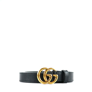 GUCCI - Ceinture GG Marmont en cuir noir (T80)