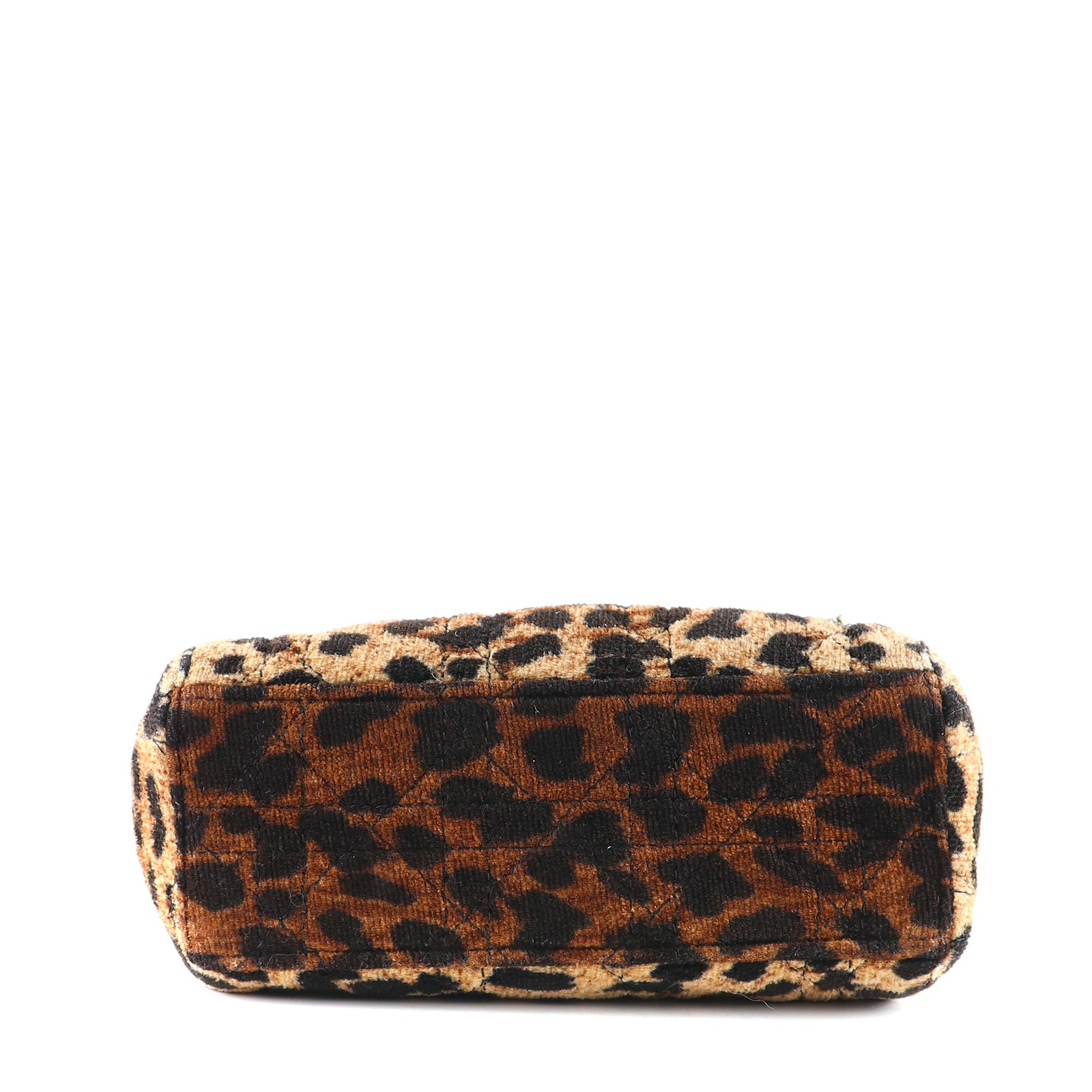 DIOR - Lady Dior mini handbag in leopard canvas and leather