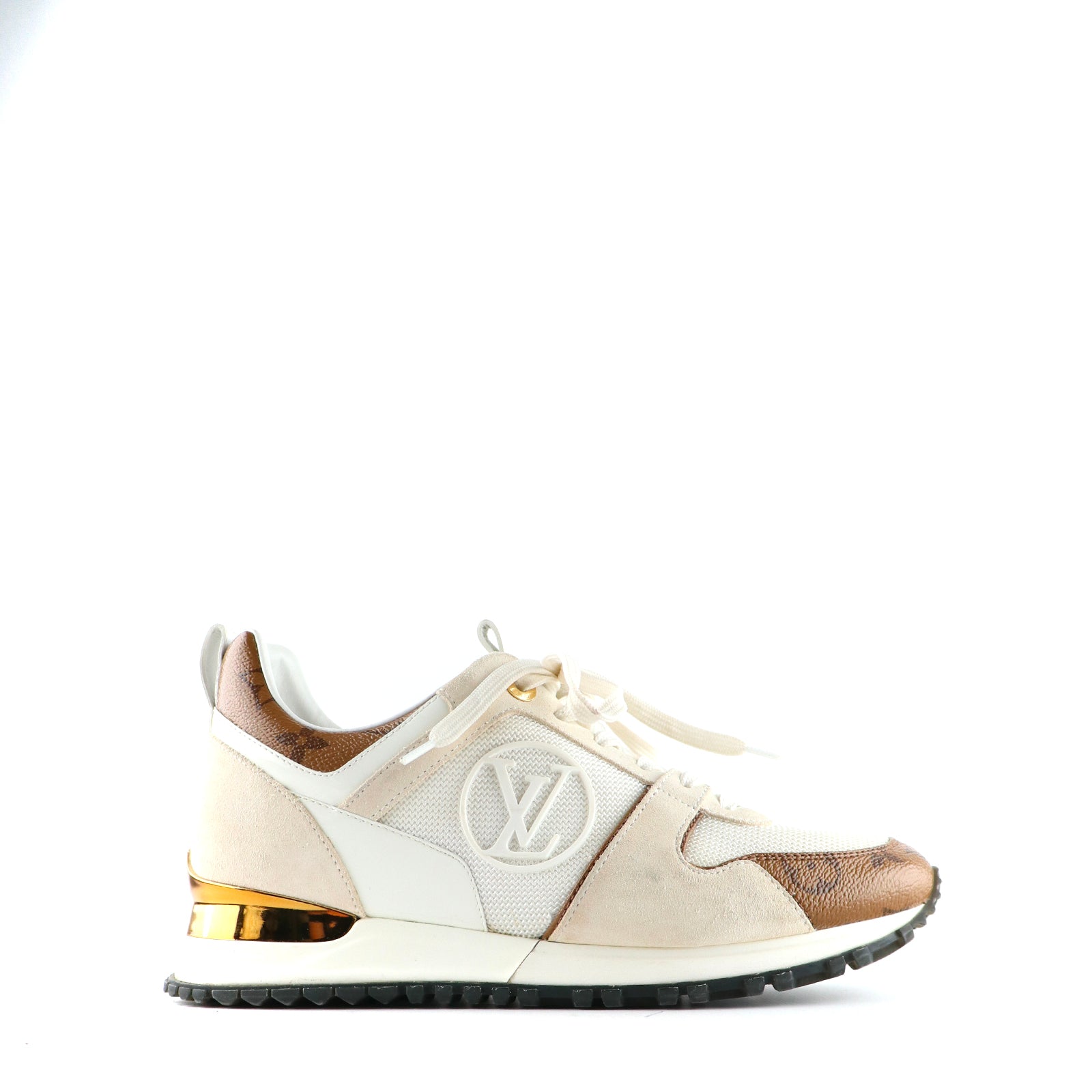 LOUIS VUITTON - Sneakers Run Away en cuir et toile monogramme (T37)