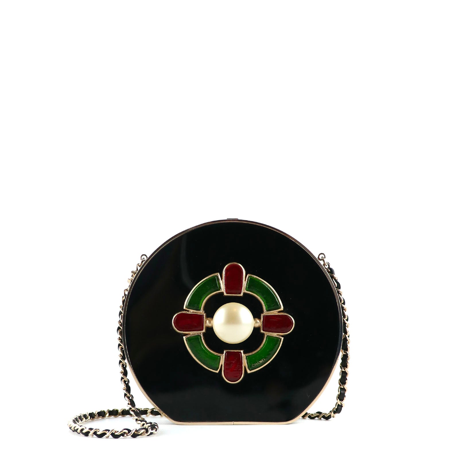 CHANEL - Sac Minaudière en plexiglass et verres de gripoix