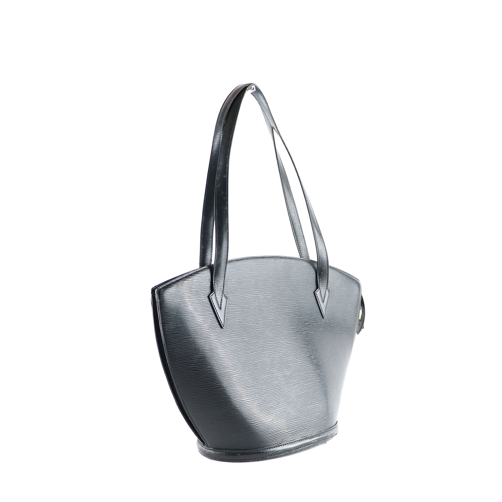 LOUIS VUITTON - Sac à main Saint Jacques en cuir épi noir vintage