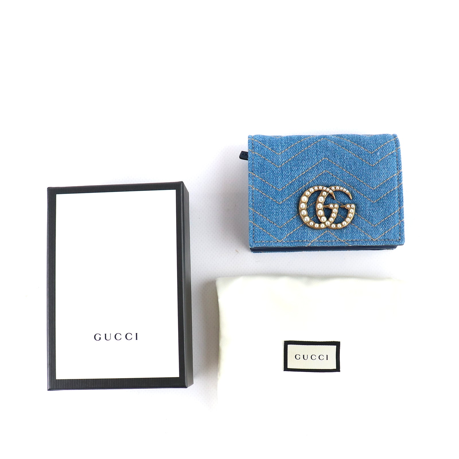 GUCCI - Portefeuille GG Marmont en denim
