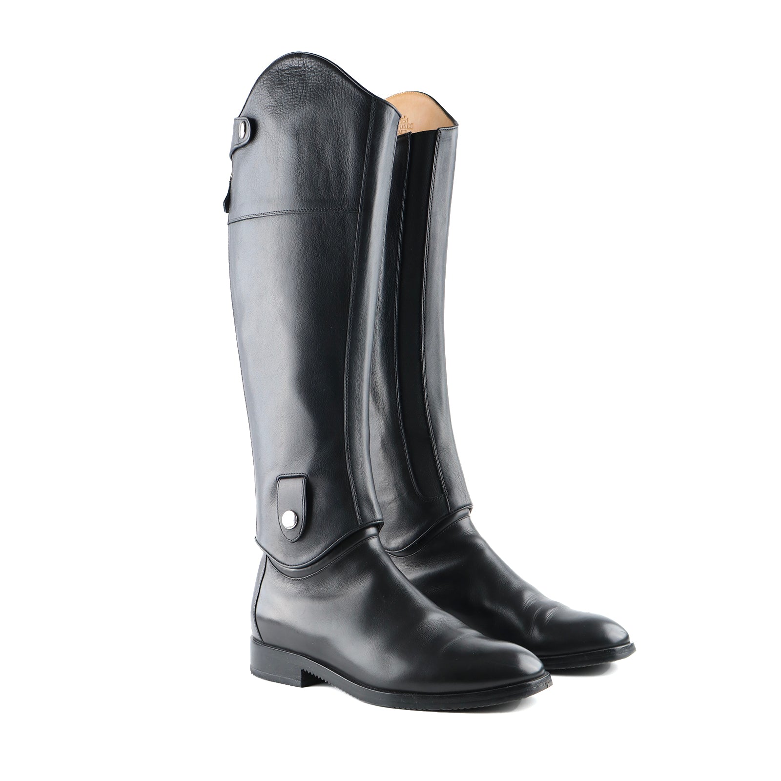 HERMÈS - Bottines et Mini Chaps de concours amovibles Nedji en cuir noir (T40)