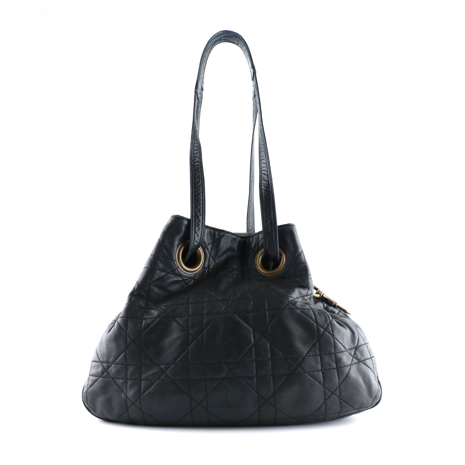 DIOR - Vintage cannage seal bag in black leather
