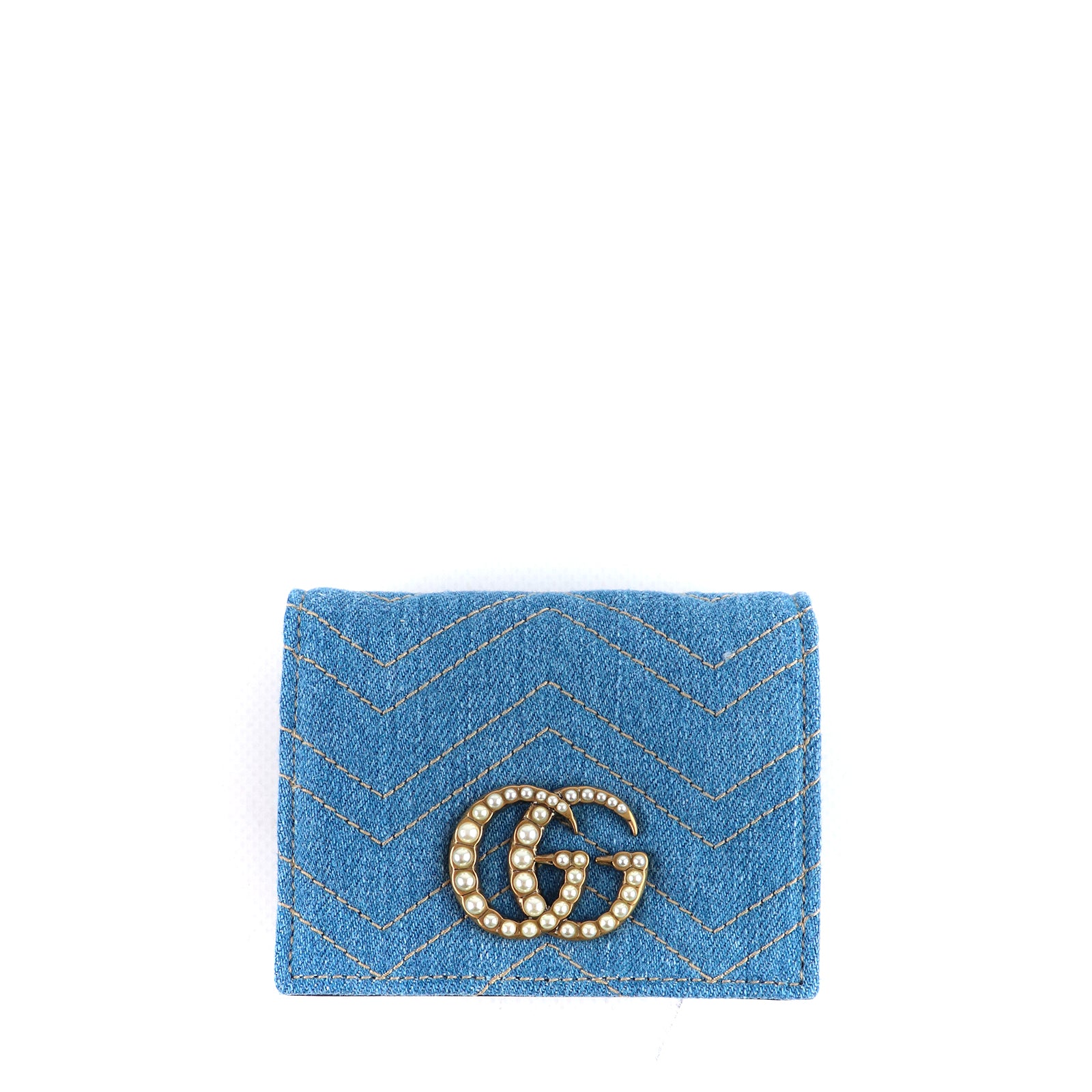 GUCCI - Portefeuille GG Marmont en denim