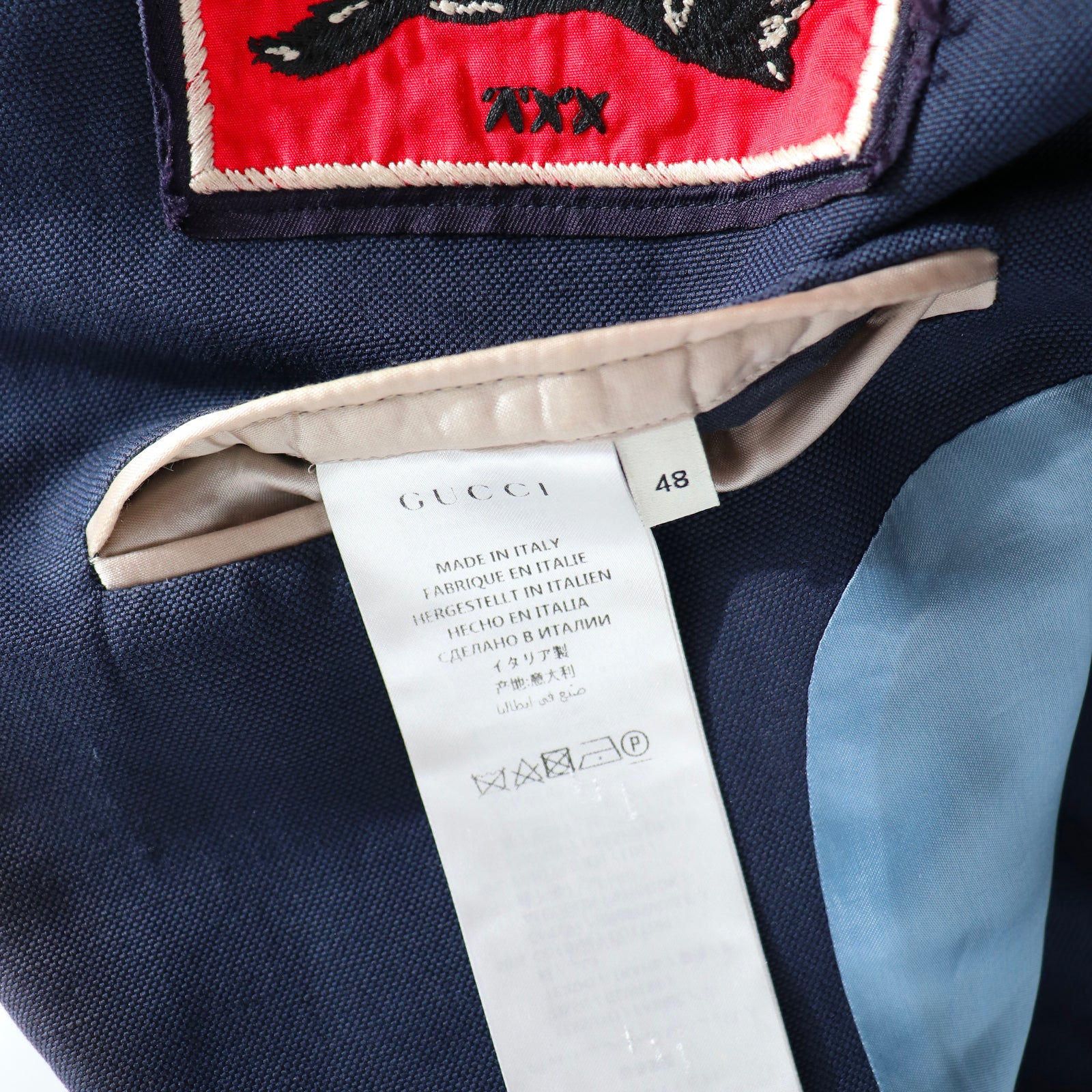 GUCCI - Veste de costume bleu marine (T48)