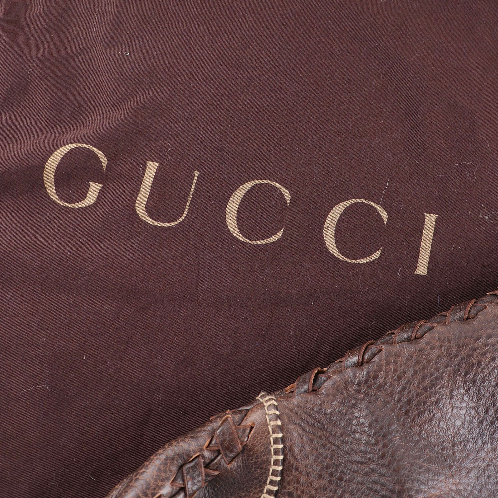 GUCCI - Jackie Bamboo shoulder bag in vintage brown leather
