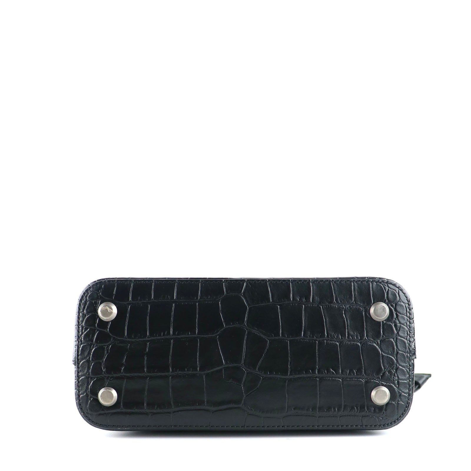 BALENCIAGA - Sac à bandoulière Ville Top Handle cuir embossé croco noir