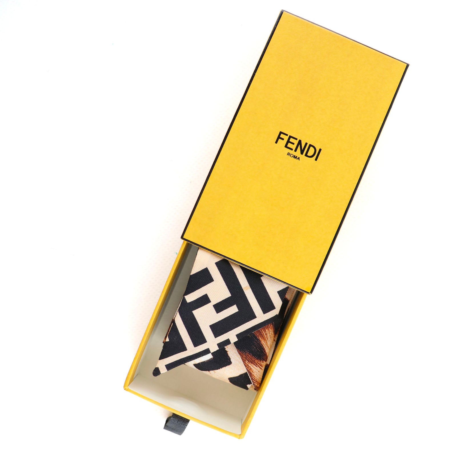 FENDI - Twilly en soie Léopard