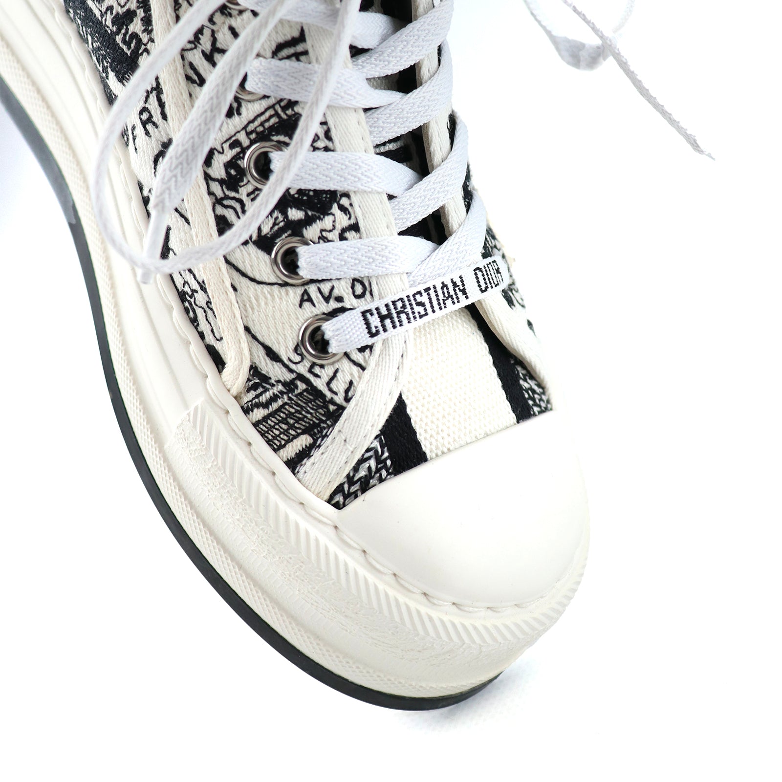 DIOR - Walk'N'Dior canvas high-top platform sneakers (T34)