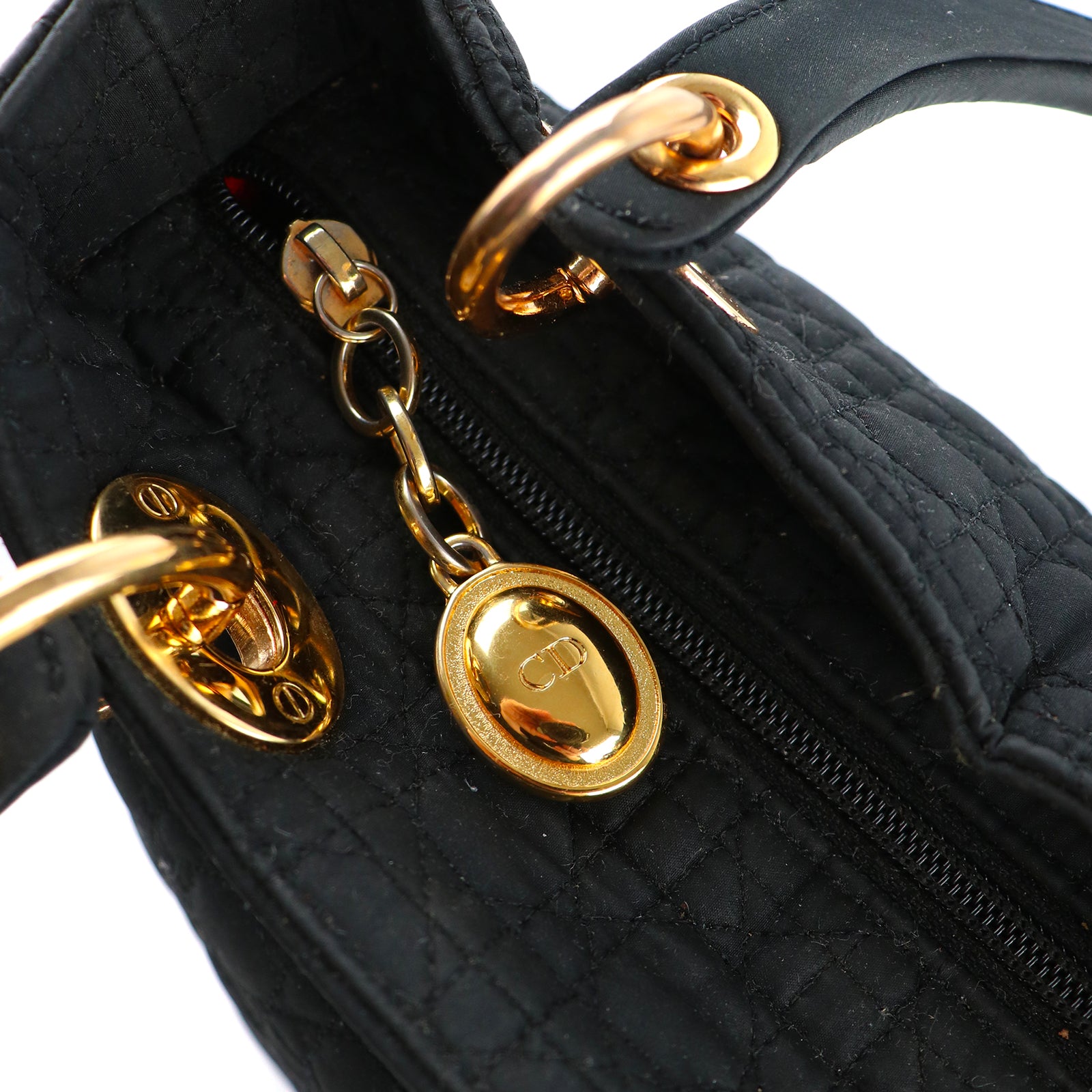 DIOR - Lady Dior bag in black canvas