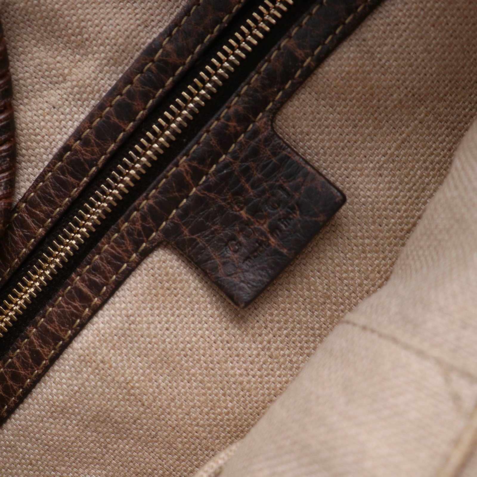 GUCCI - Jackie Bamboo shoulder bag in vintage brown leather