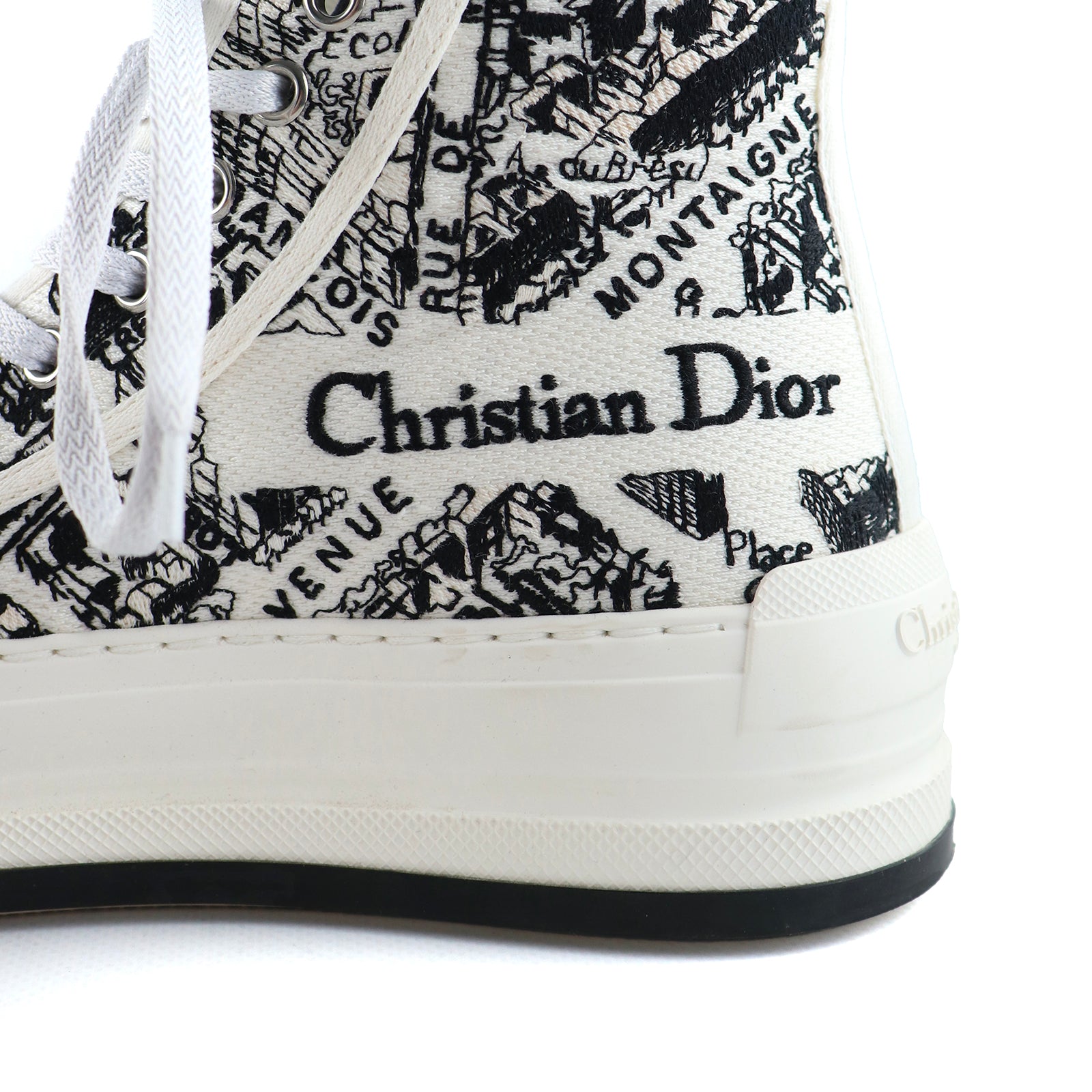 DIOR - Walk'N'Dior canvas high-top platform sneakers (T34)