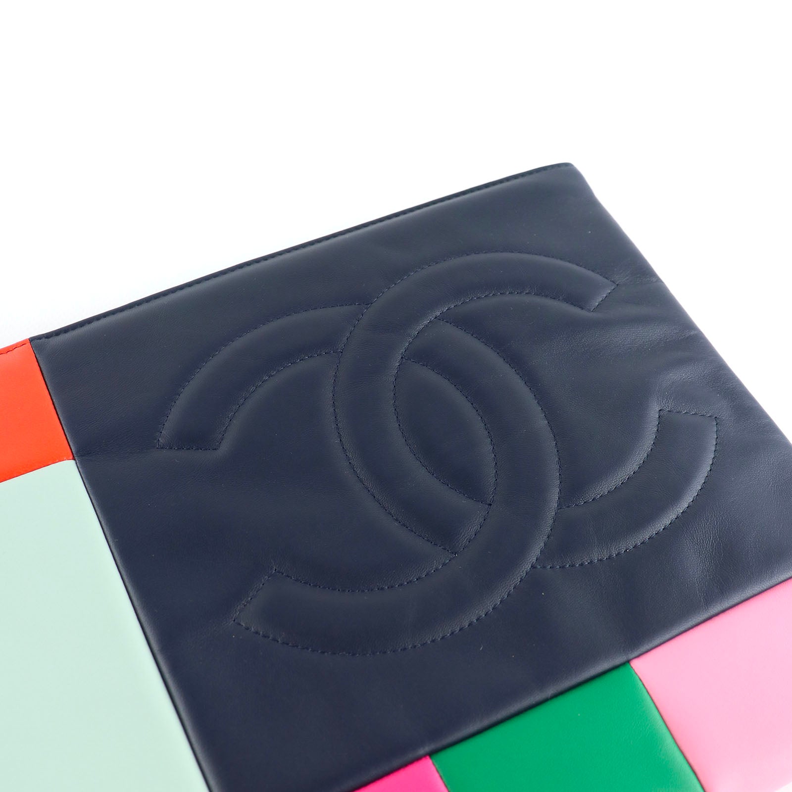 CHANEL - Pochette Colorblock en cuir