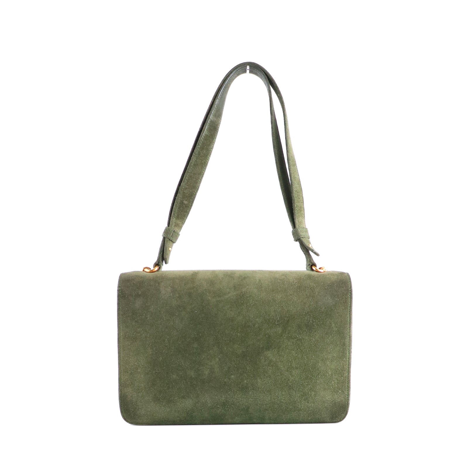 HERMÈS - Fonsbelle shoulder bag in vintage green suede