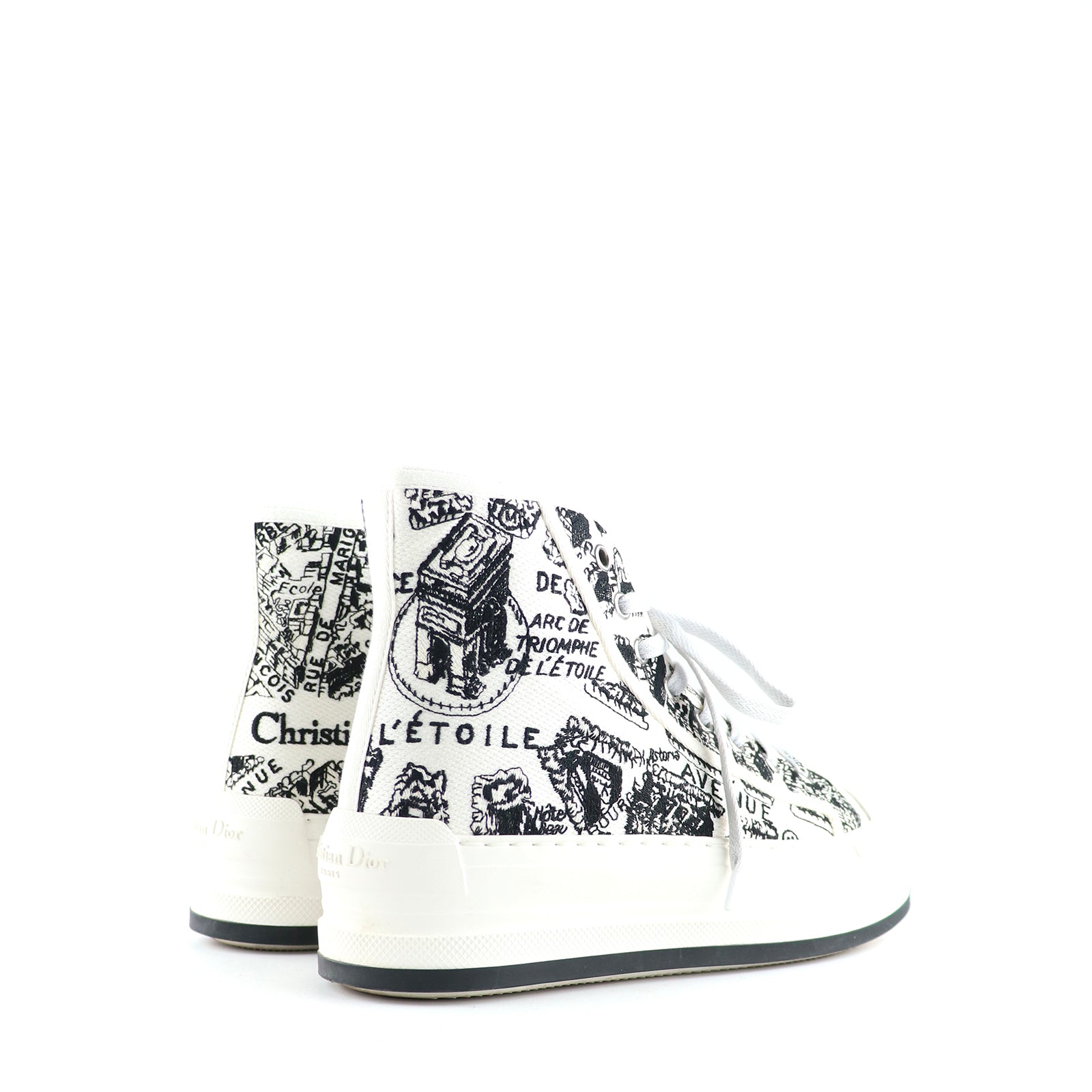 DIOR - Walk'N'Dior canvas high-top platform sneakers (T34)
