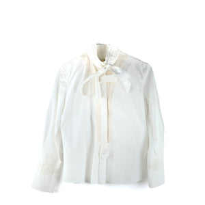 BALENCIAGA - Top with cotton bow (T36)