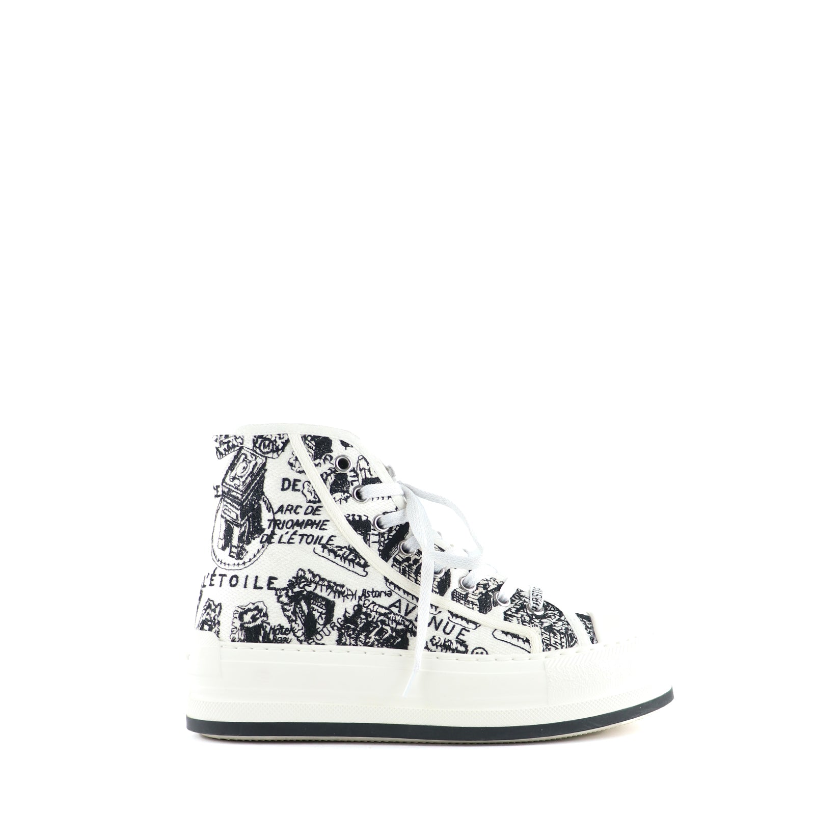 DIOR - Walk'N'Dior canvas high-top platform sneakers (T34)
