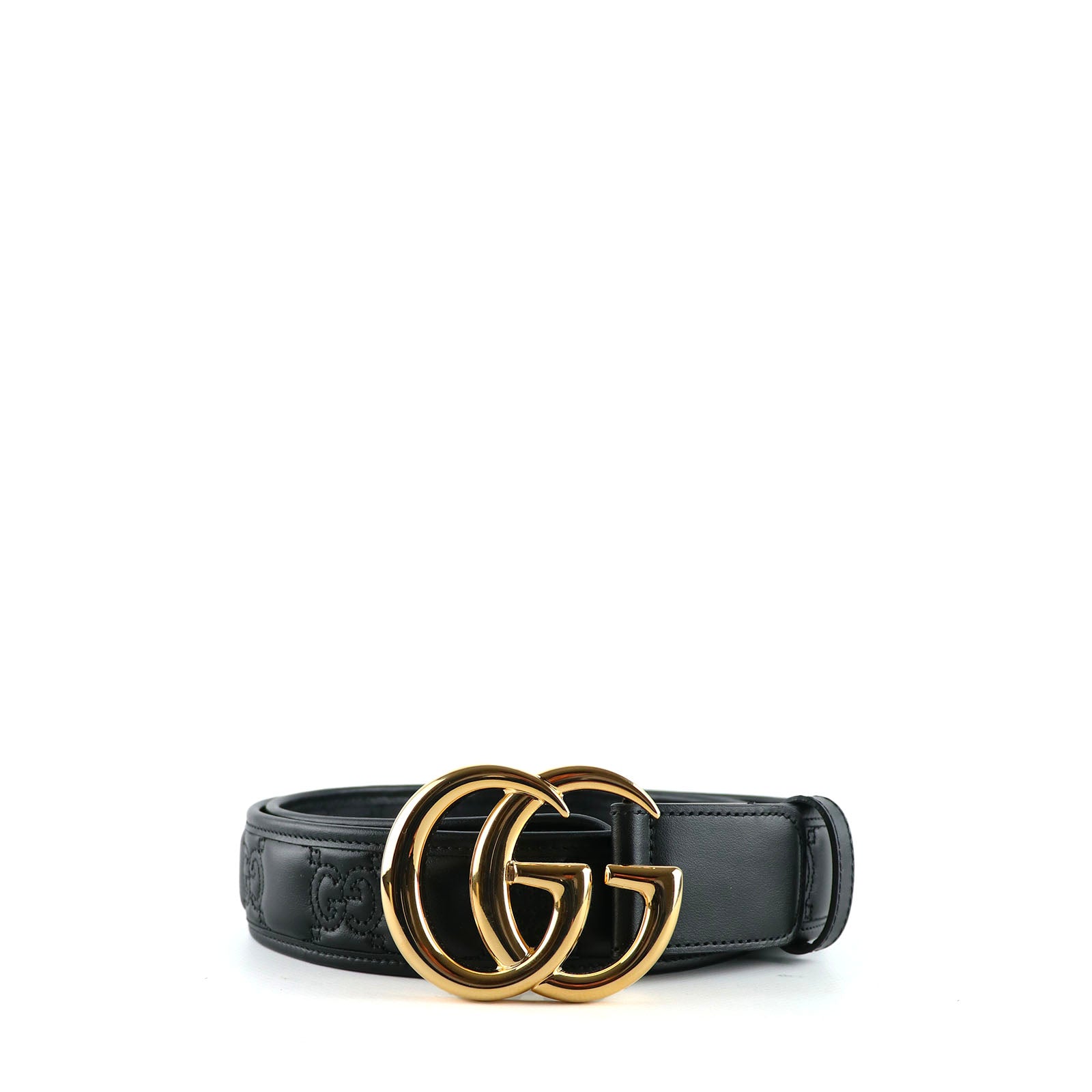 GUCCI - Ceinture en cuir embossé GG Marmont (T95)